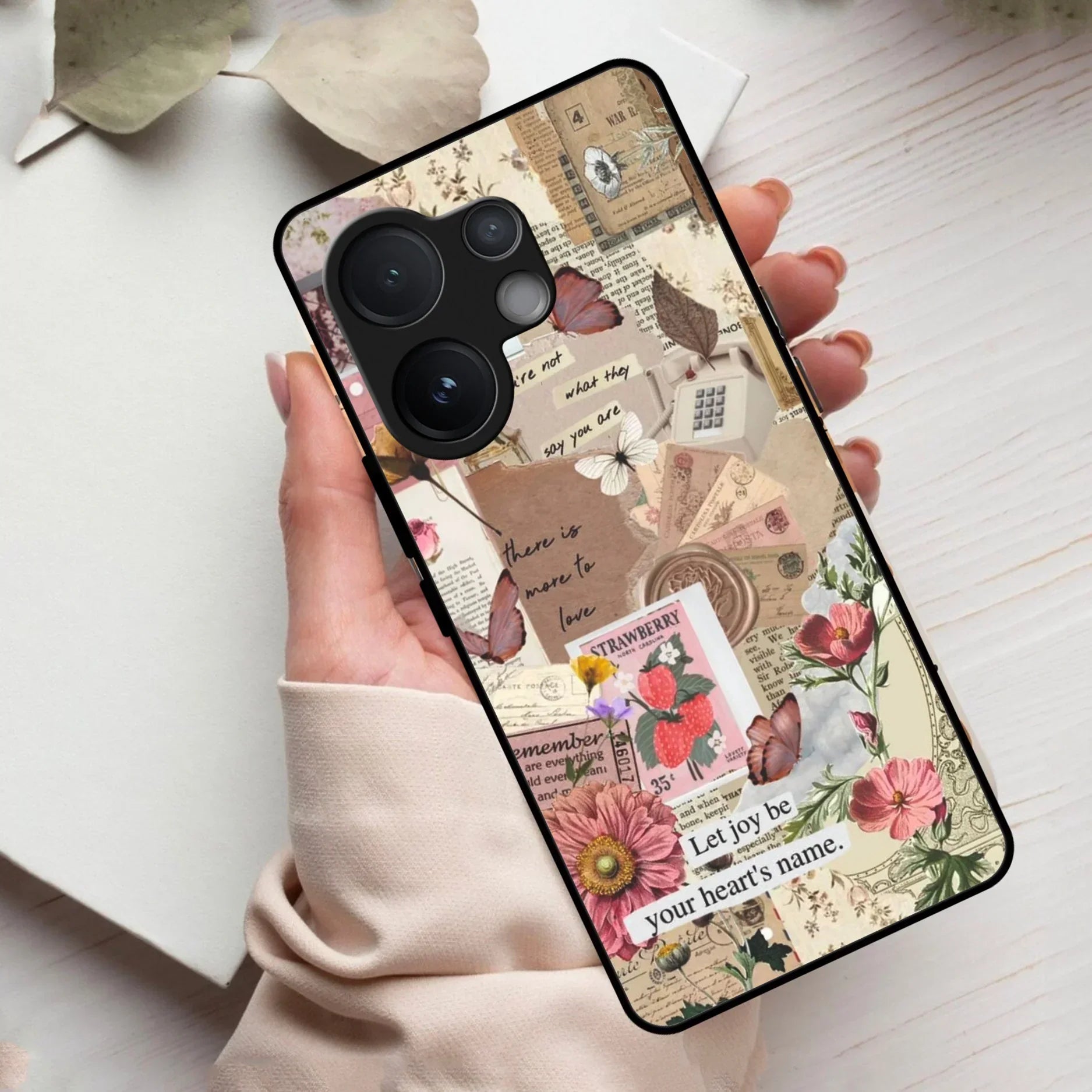 Vintage Vibes Glass Case Cover For Vivo - ShopOnCliQ