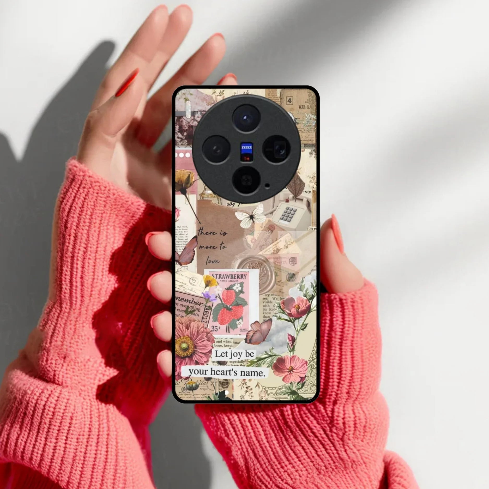 Vintage Vibes Glass Case Cover For Vivo