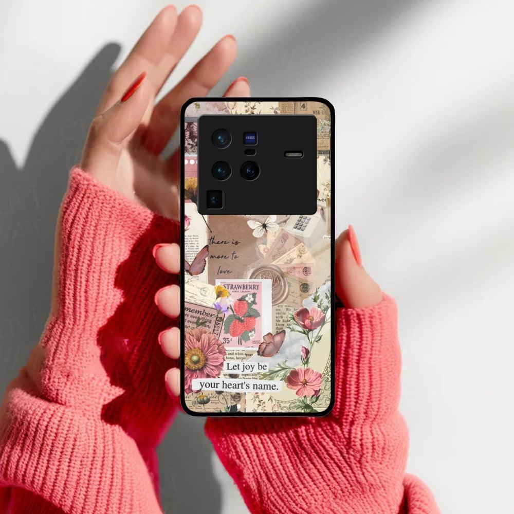 Vintage Vibes Glass Case Cover For Vivo - ShopOnCliQ