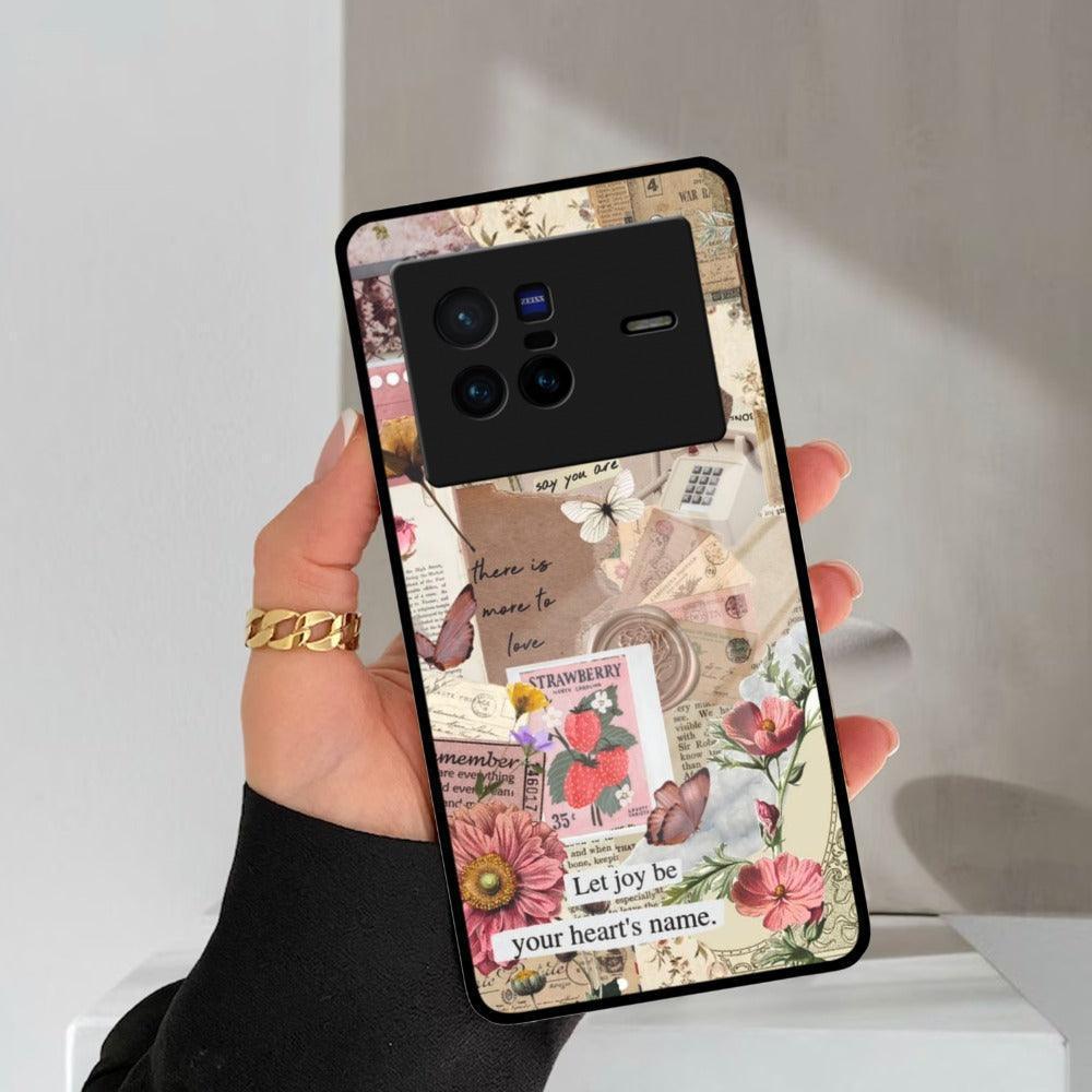 Vintage Vibes Glass Case Cover For Vivo - ShopOnCliQ