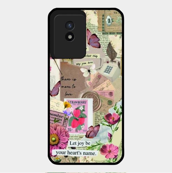 Vintage Vibes Glass Case Cover For Vivo Y02T