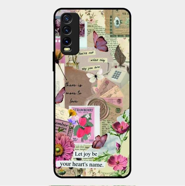 Vintage Vibes Glass Case Cover For Vivo Y12G