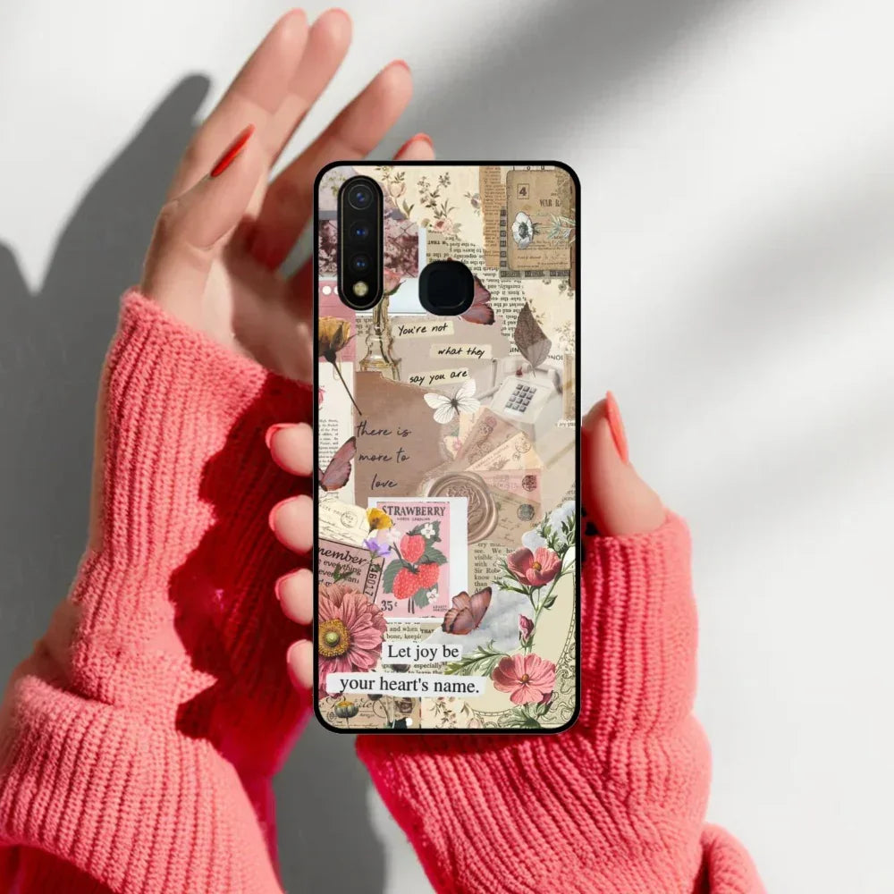 Vintage Vibes Glass Case Cover For Vivo - ShopOnCliQ