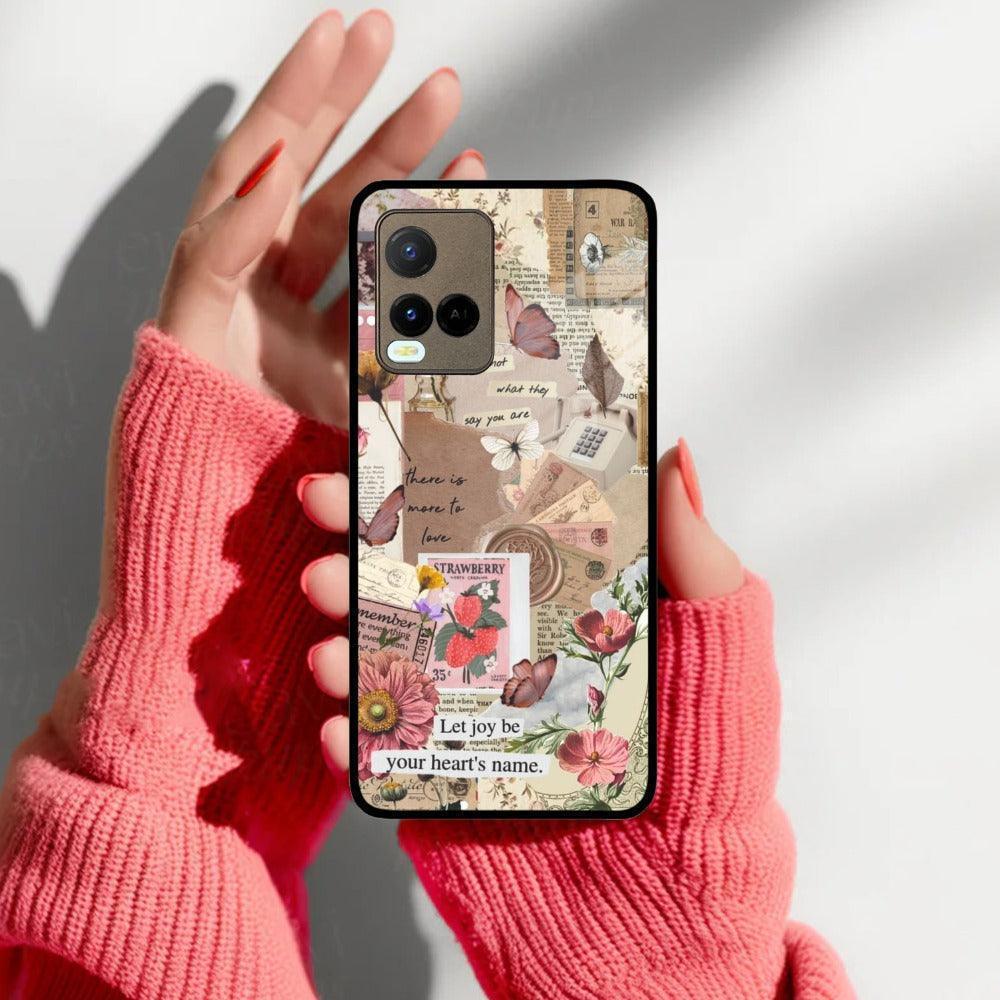 Vintage Vibes Glass Case Cover For Vivo - ShopOnCliQ
