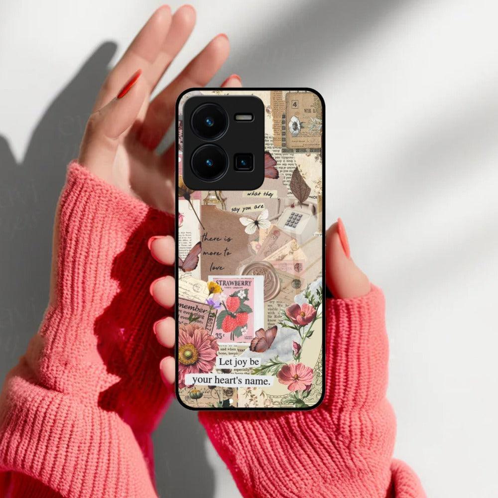 Vintage Vibes Glass Case Cover For Vivo - ShopOnCliQ