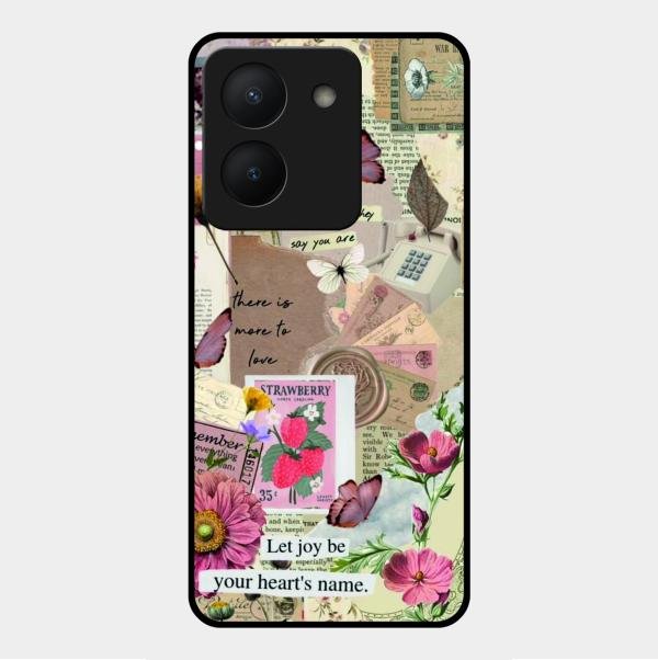 Vintage Vibes Glass Case Cover For Vivo Y36