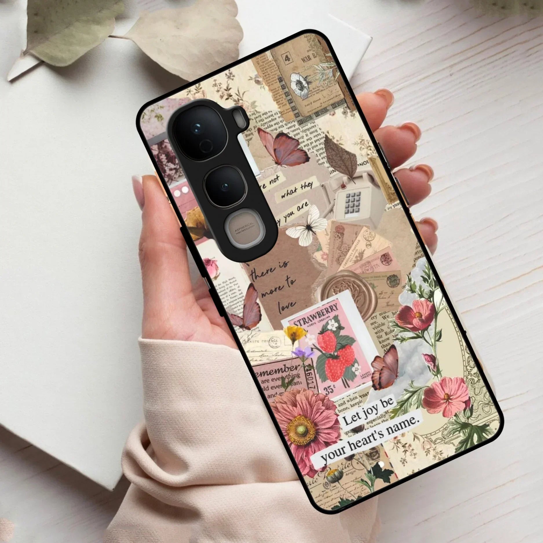 Vintage Vibes Glass Case Cover For Vivo - ShopOnCliQ