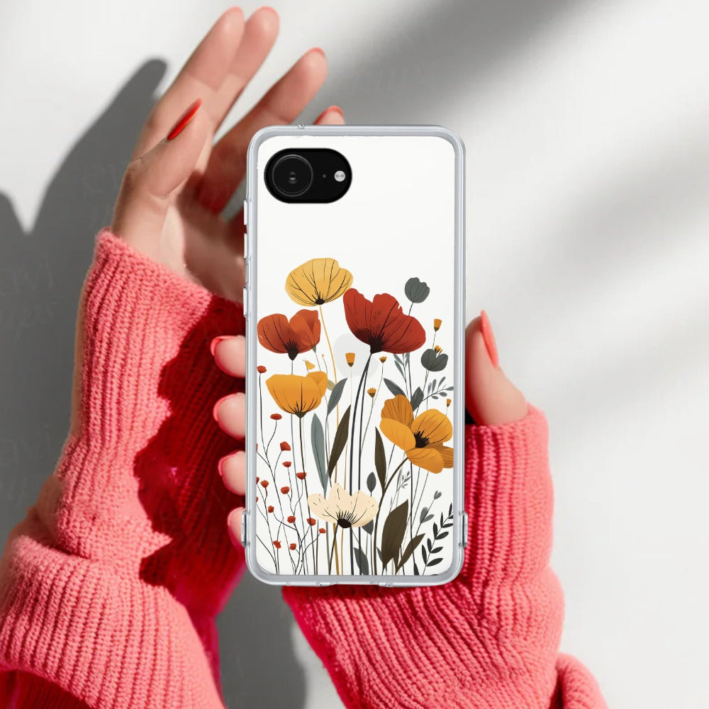 Vintage Wildflower Transparent Silicon Case For Google
