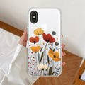 Vintage Wildflower Transparent Silicon Case For iPhone XR