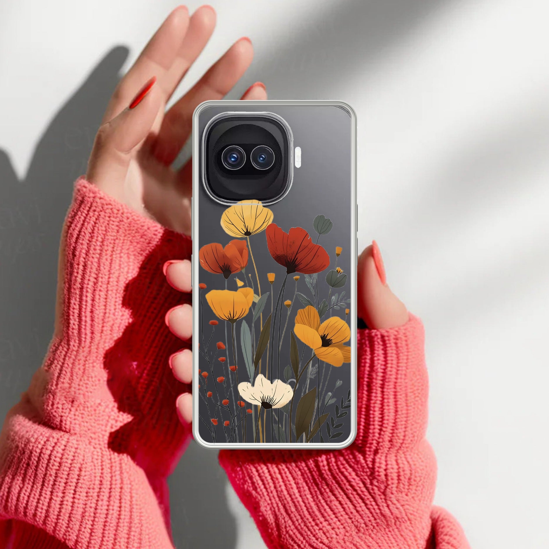 Vintage Wildflower Transparent Silicon Case For iQOO 15R 5G