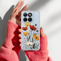 Vintage Wildflower Transparent Silicon Case For Motorola G57 Power 5G