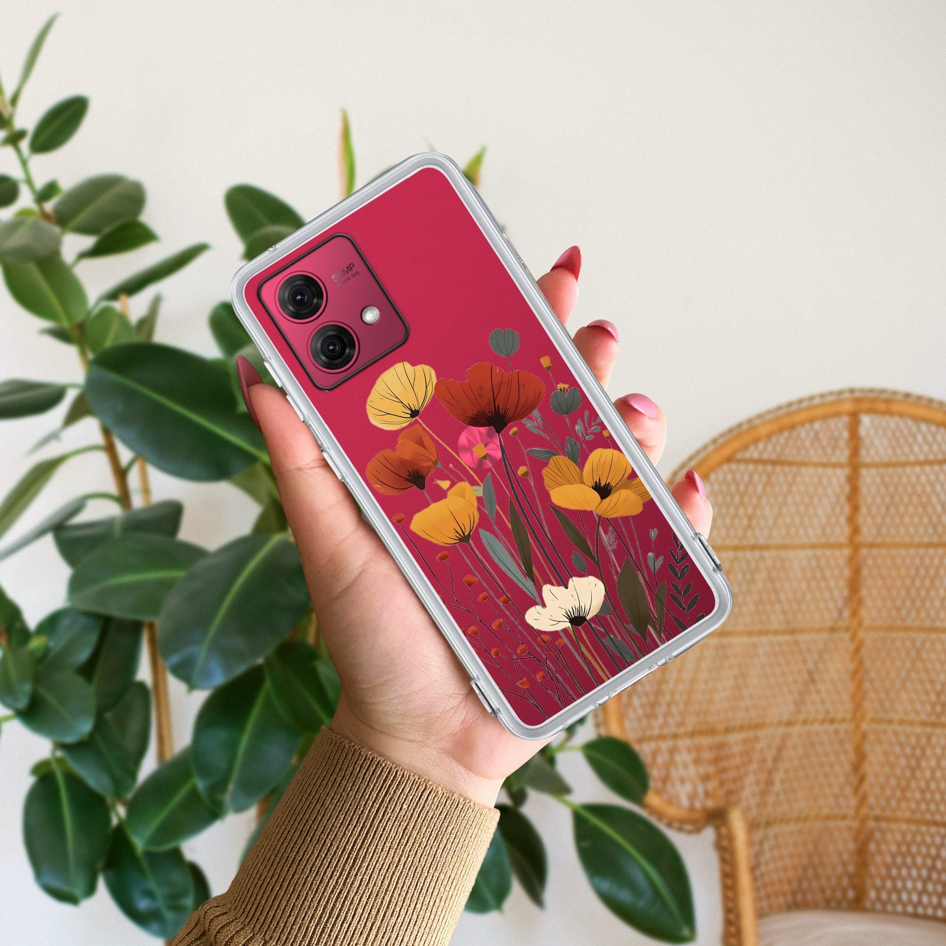 Vintage Wildflower Anti Yellow Case For Motorola G84 5G