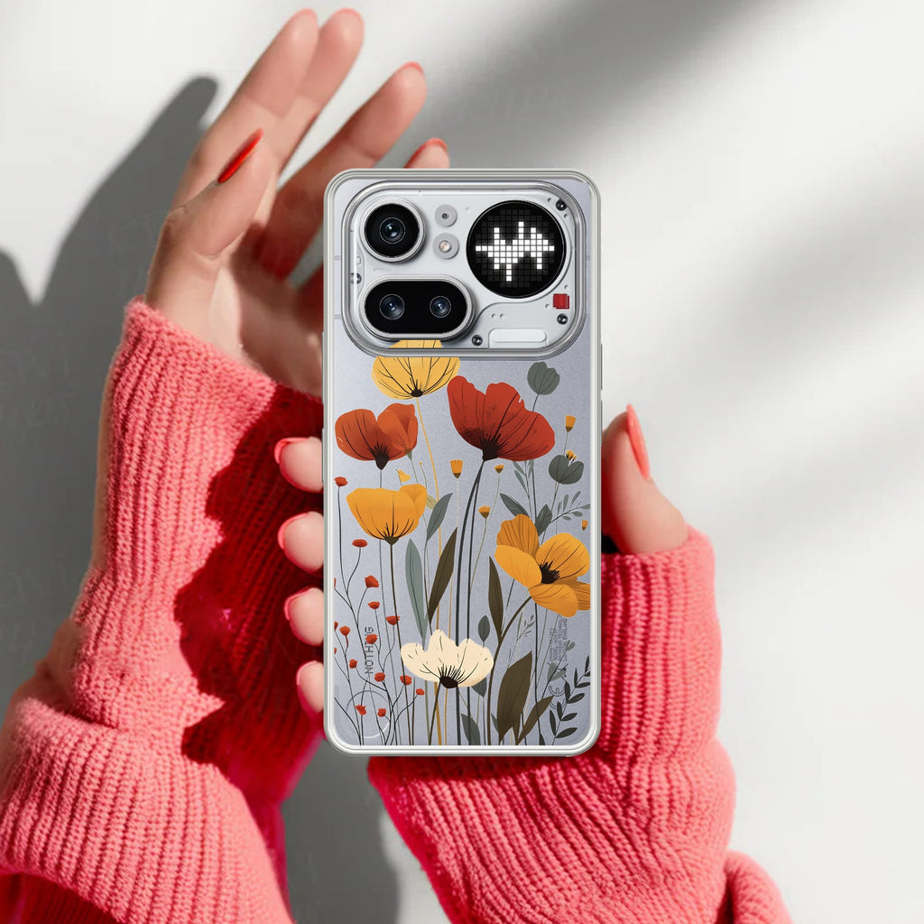 Vintage Wildflower Anti Yellow Case For Nothing Phone 4A Pro 5G