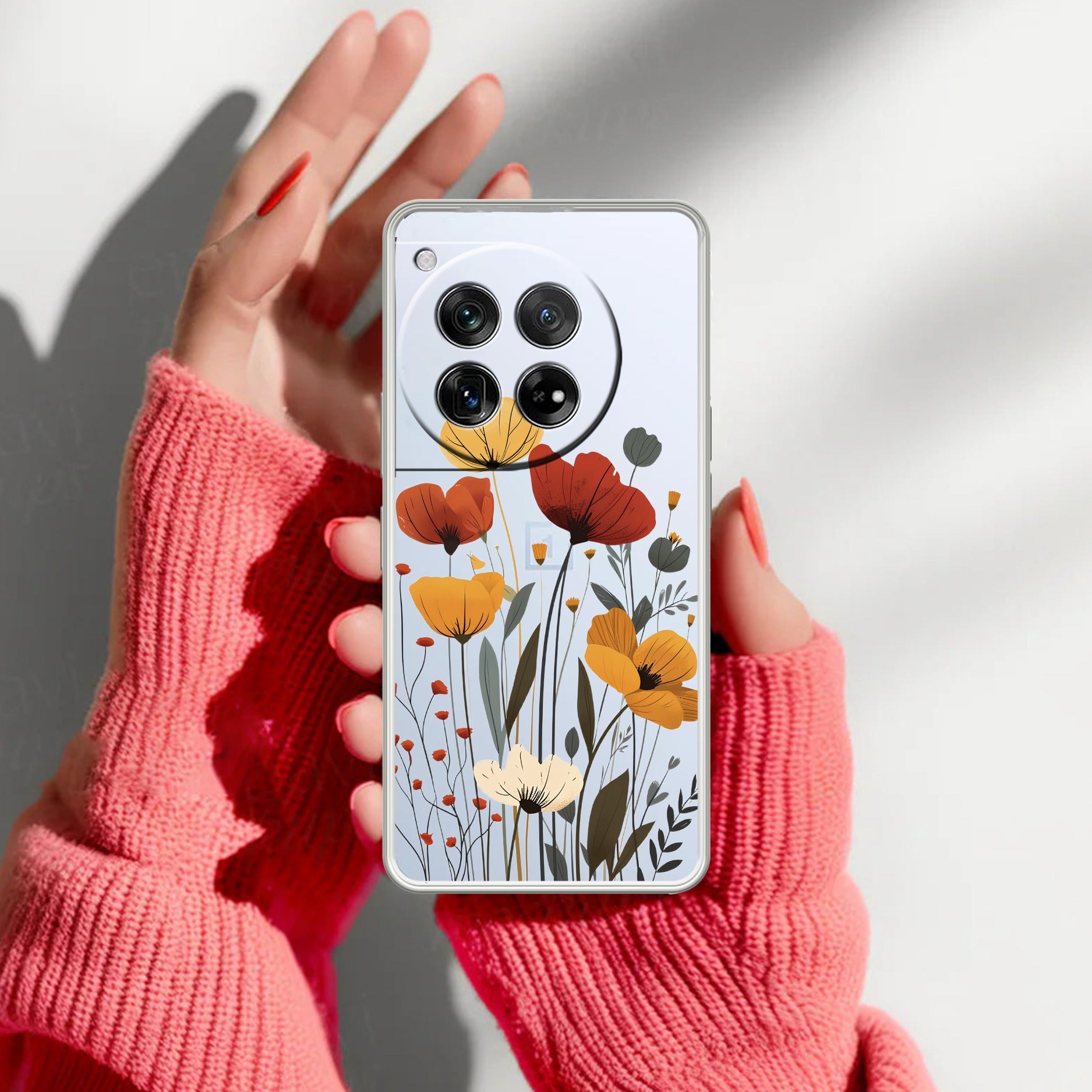 Vintage Wildflower Transparent Silicon Case For OnePlus