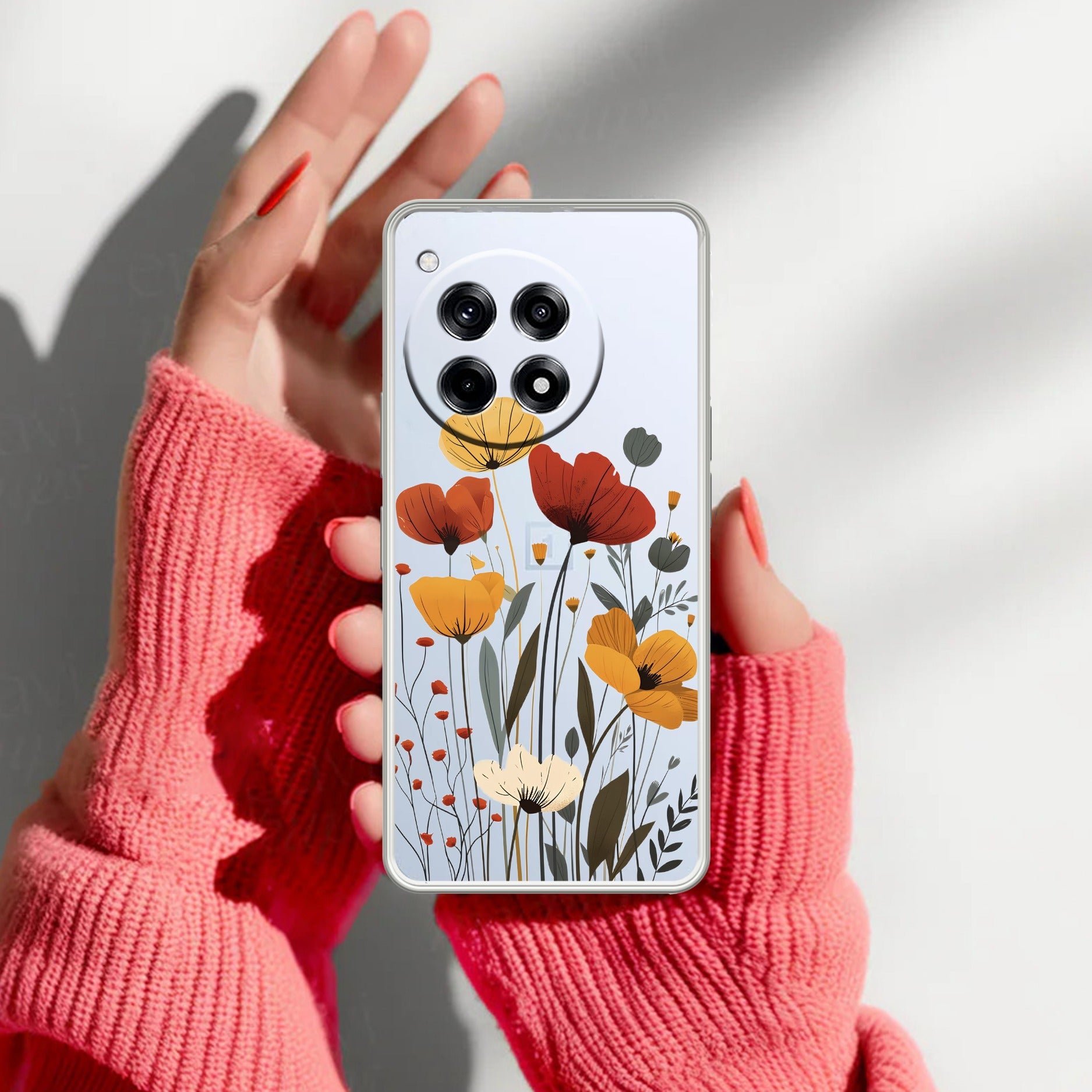 Vintage Wildflower Transparent Silicon Case For OnePlus