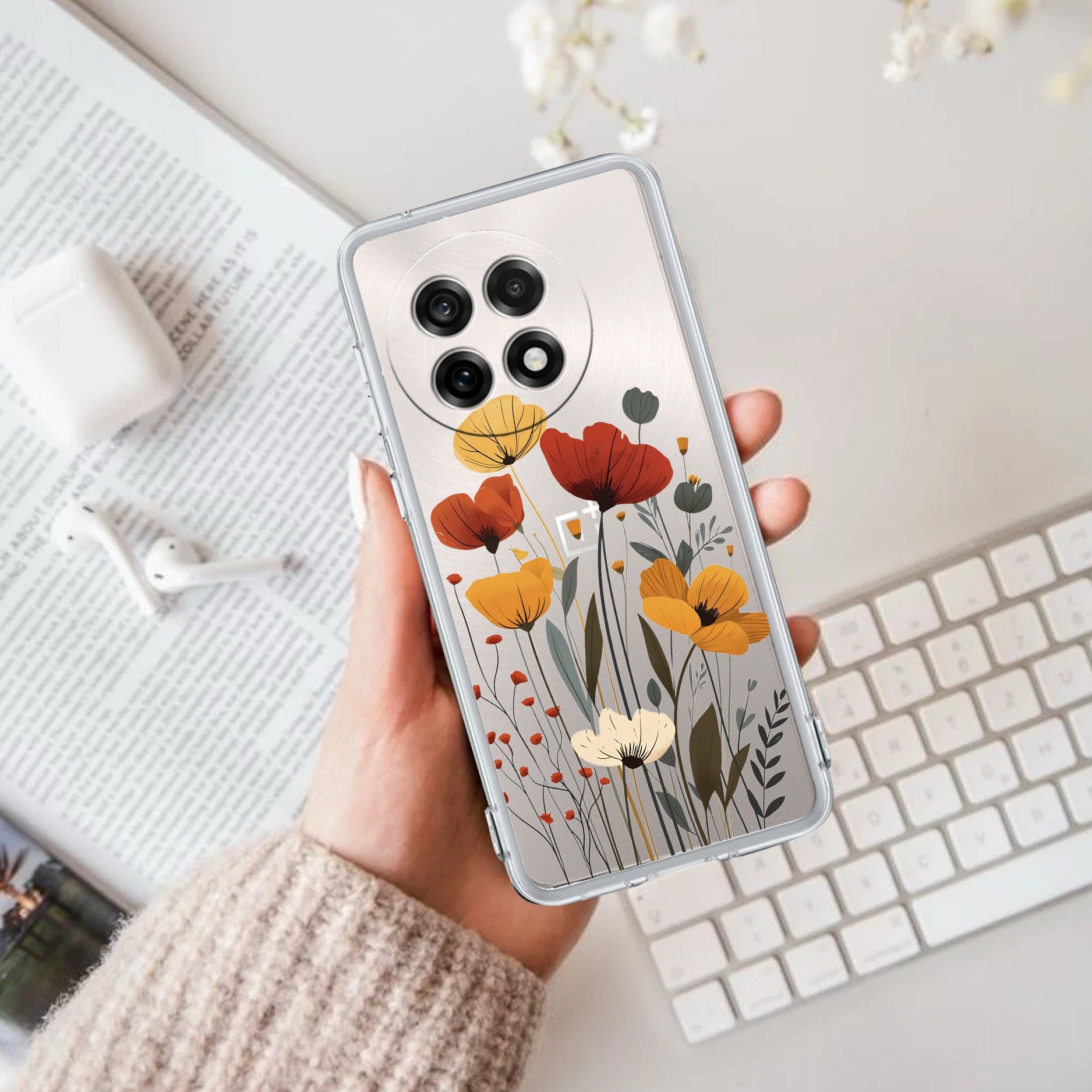 Vintage Wildflower Anti Yellow Case For OnePlus 13R 5G