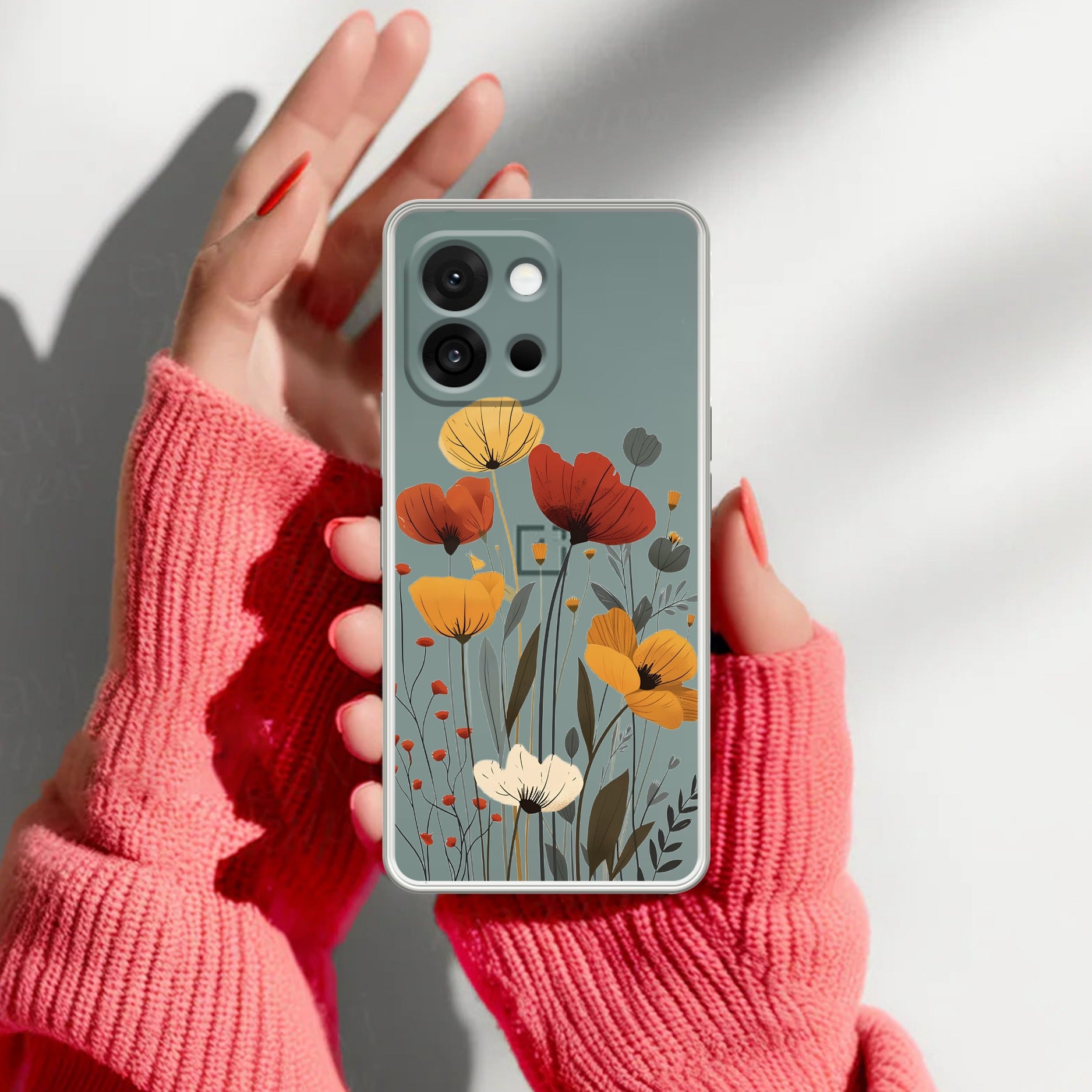 Vintage Wildflower Transparent Silicon Case For OnePlus 13s 5G