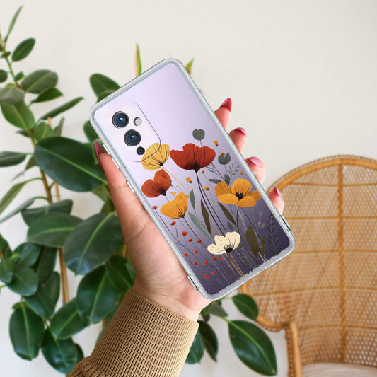 Vintage Wildflower Transparent Silicon Case For OnePlus