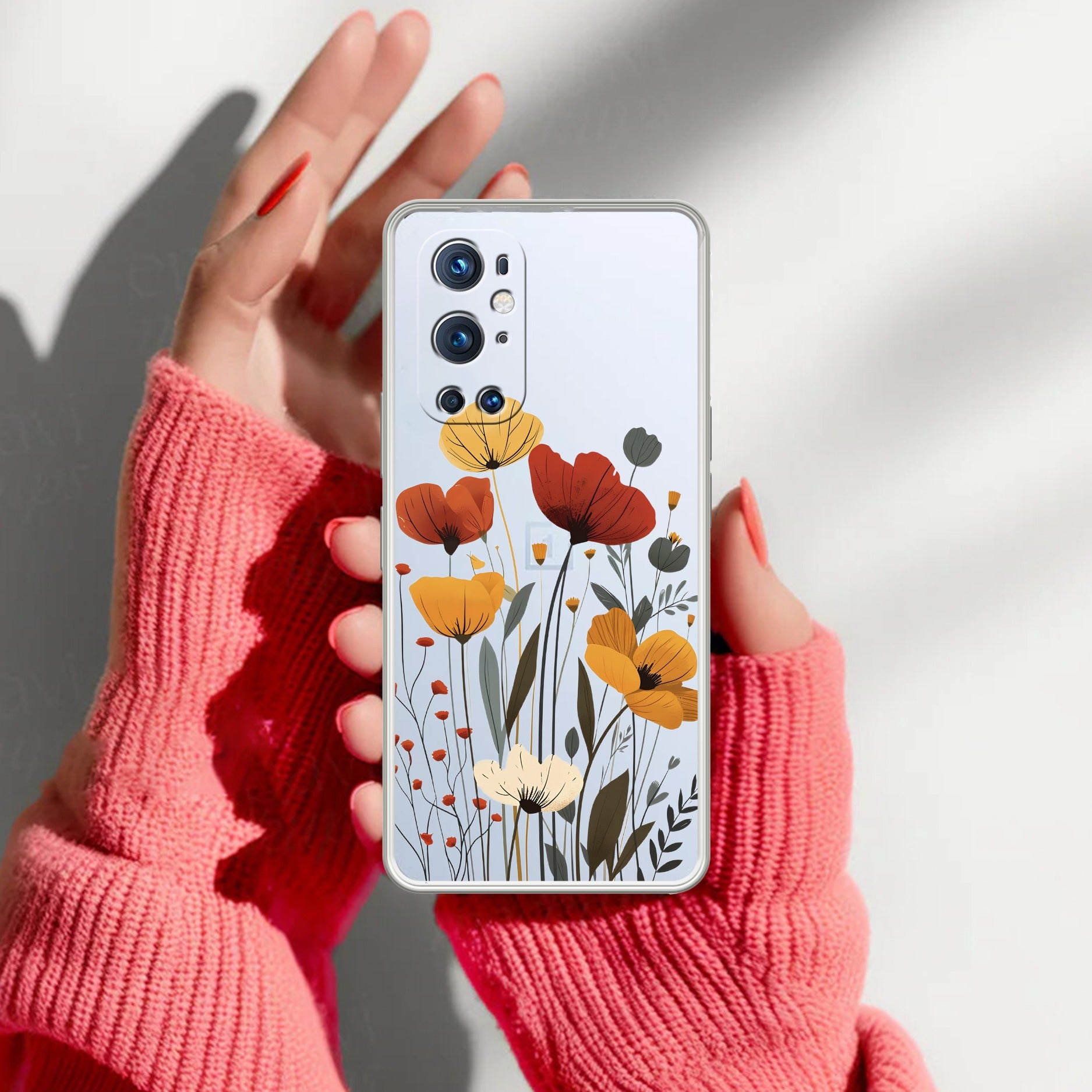 Vintage Wildflower Transparent Silicon Case For OnePlus