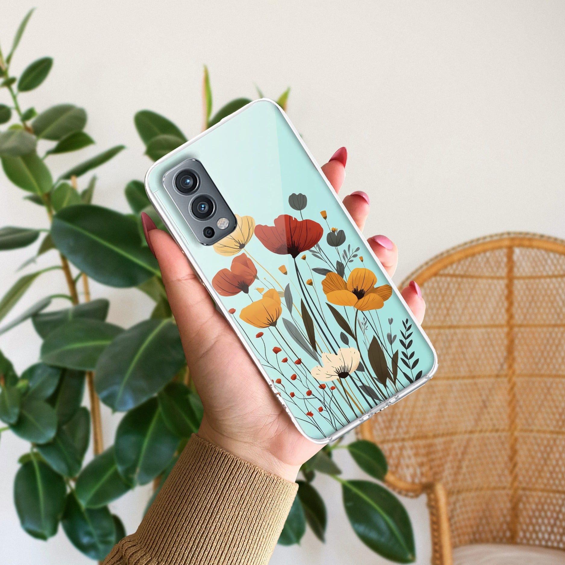 Vintage Wildflower Anti Yellow Case For OnePlus Nord 2 5G