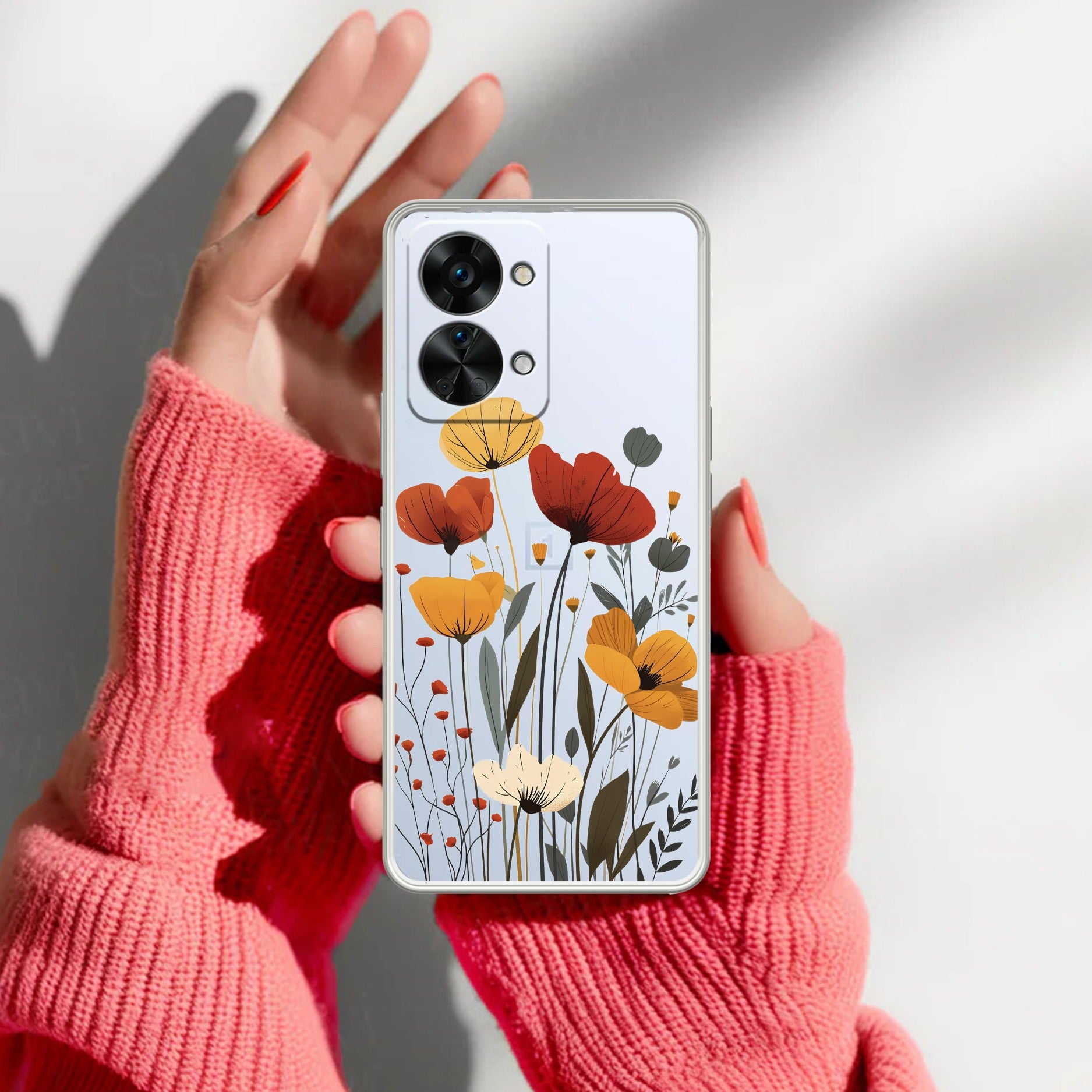 Vintage Wildflower Transparent Silicon Case For OnePlus