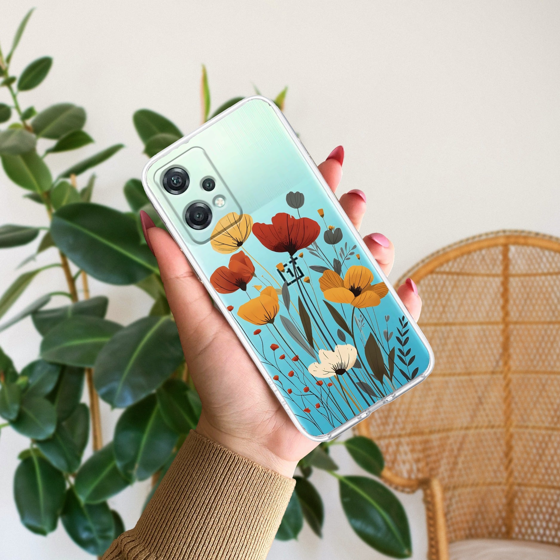 Vintage Wildflower Transparent Silicon Case For OnePlus