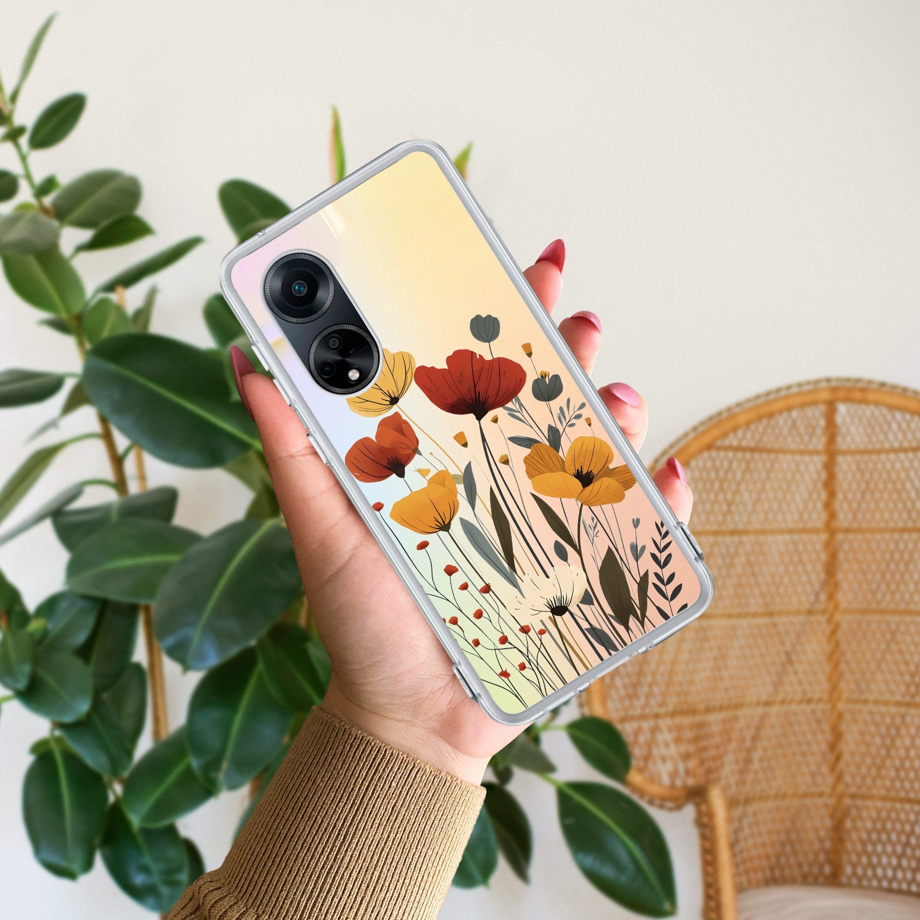 Vintage Wildflower Anti Yellow Case For Oppo Reno 8T 5G