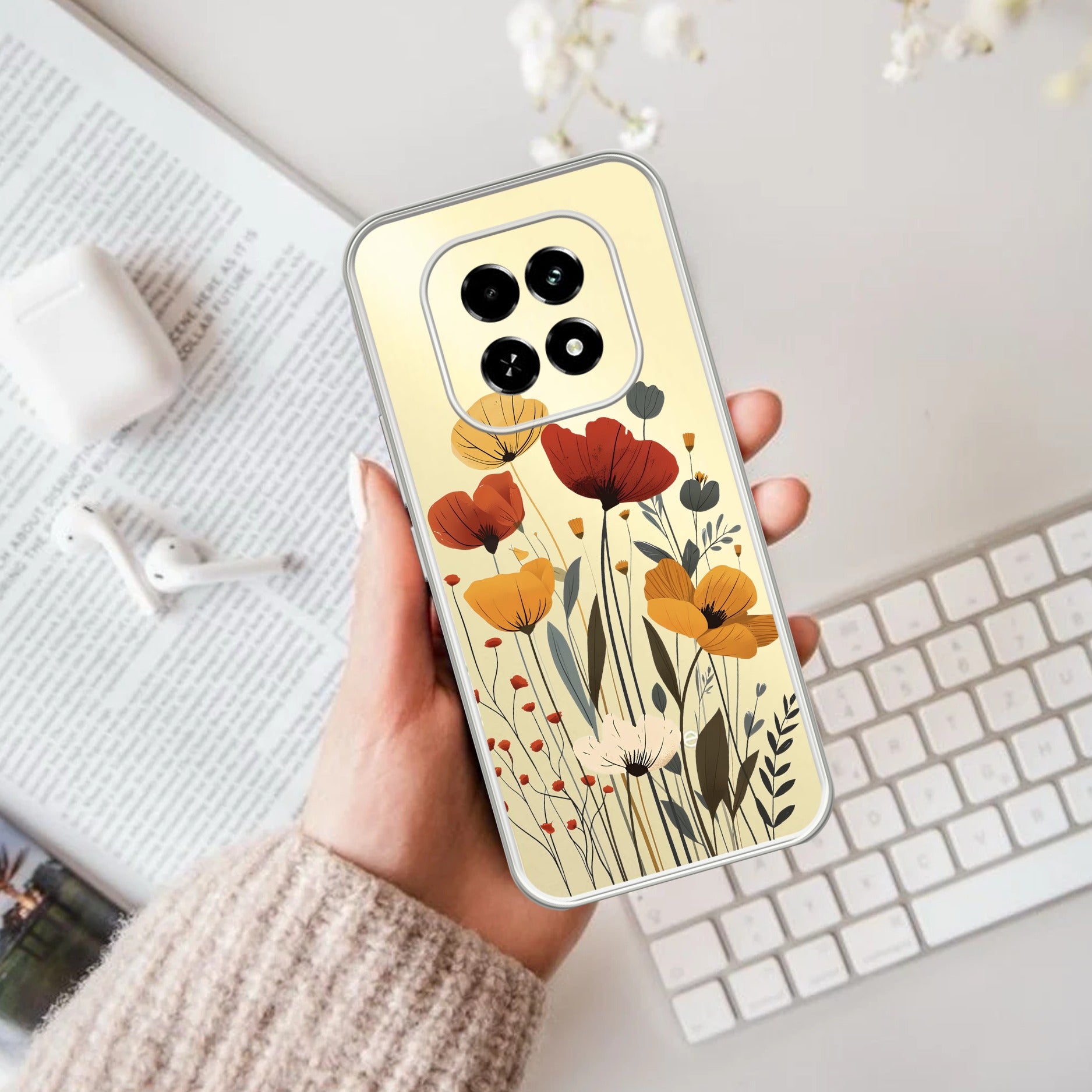 Vintage Wildflower Anti Yellow Case For Oppo F29 5G