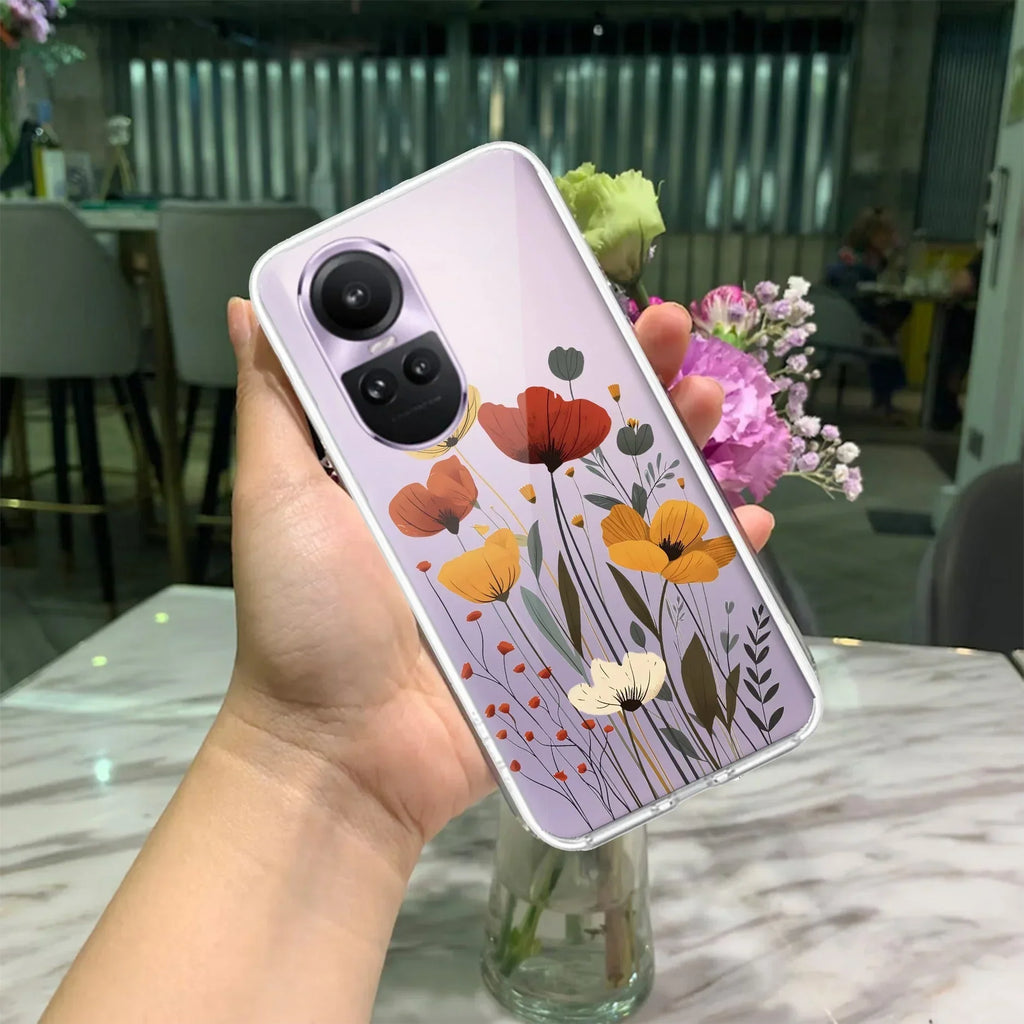 Vintage Wildflower Anti Yellow Case For Oppo Reno 10 5G