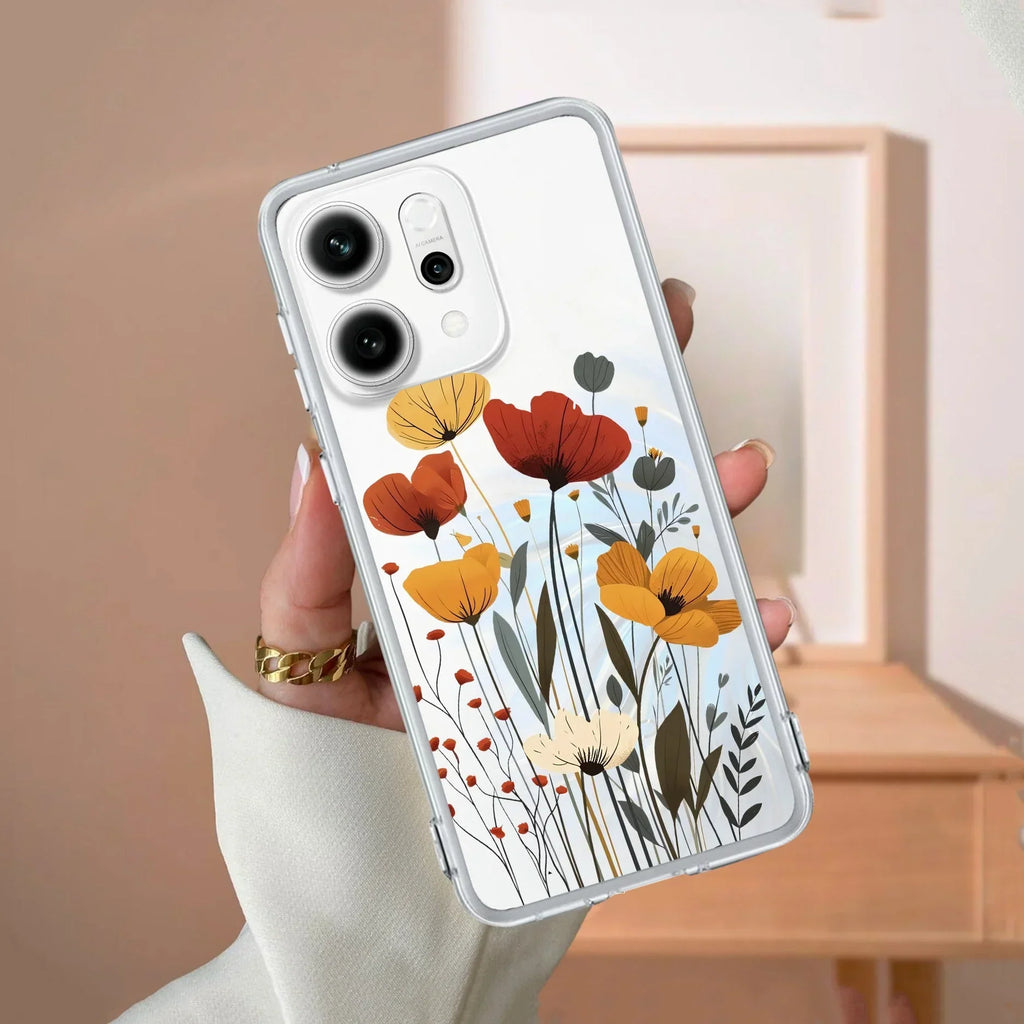 Vintage Wildflower Anti Yellow Case For OPPO Reno 14 Pro 5G