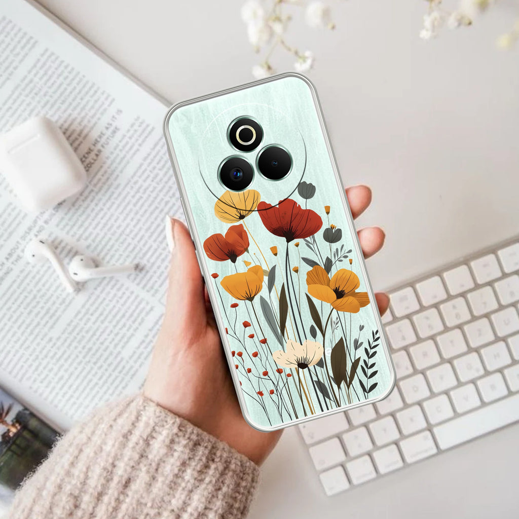 Vintage Wildflower Anti Yelllow Case For Realme P3 Pro 5G