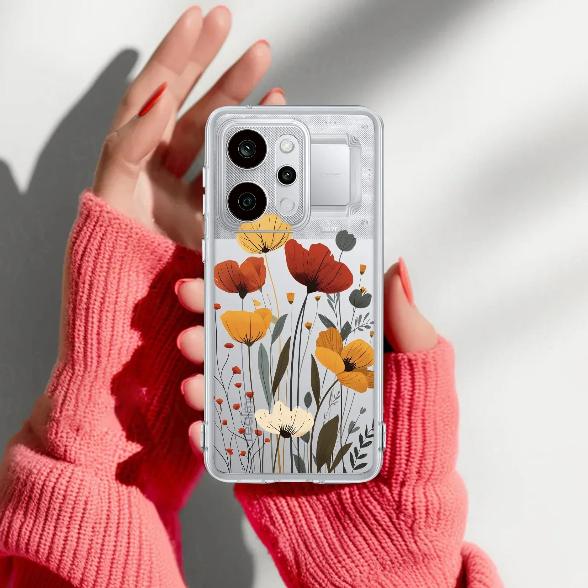Vintage Wildflower Transparent Silicon Case For Realme Narzo Power 5G
