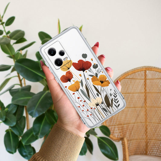 Vintage Wildflower Transparent Silicon Case For Redmi/Xiaomi
