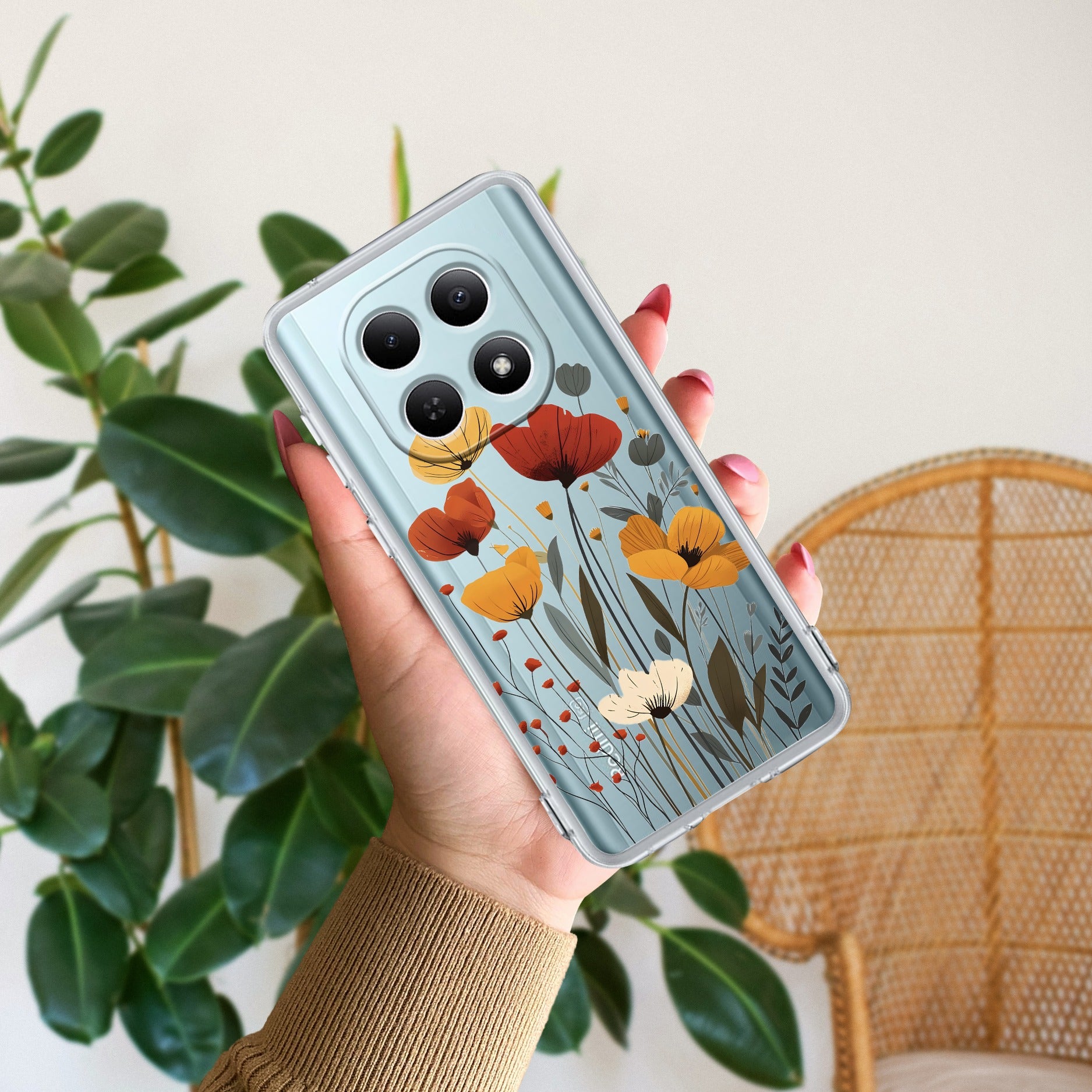 Vintage Wildflower Transparent Silicon Case For Redmi/Xiaomi