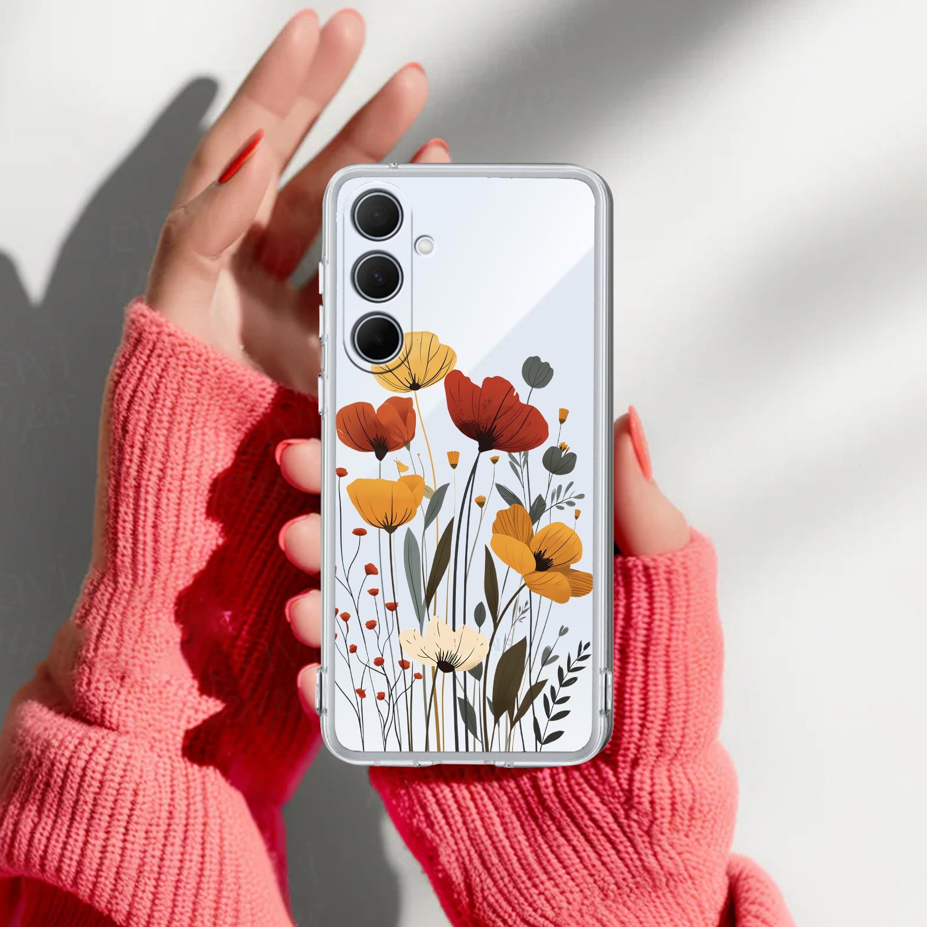 Vintage Wildflower Anti Yellow Case For Samsung Galaxy F56 5G