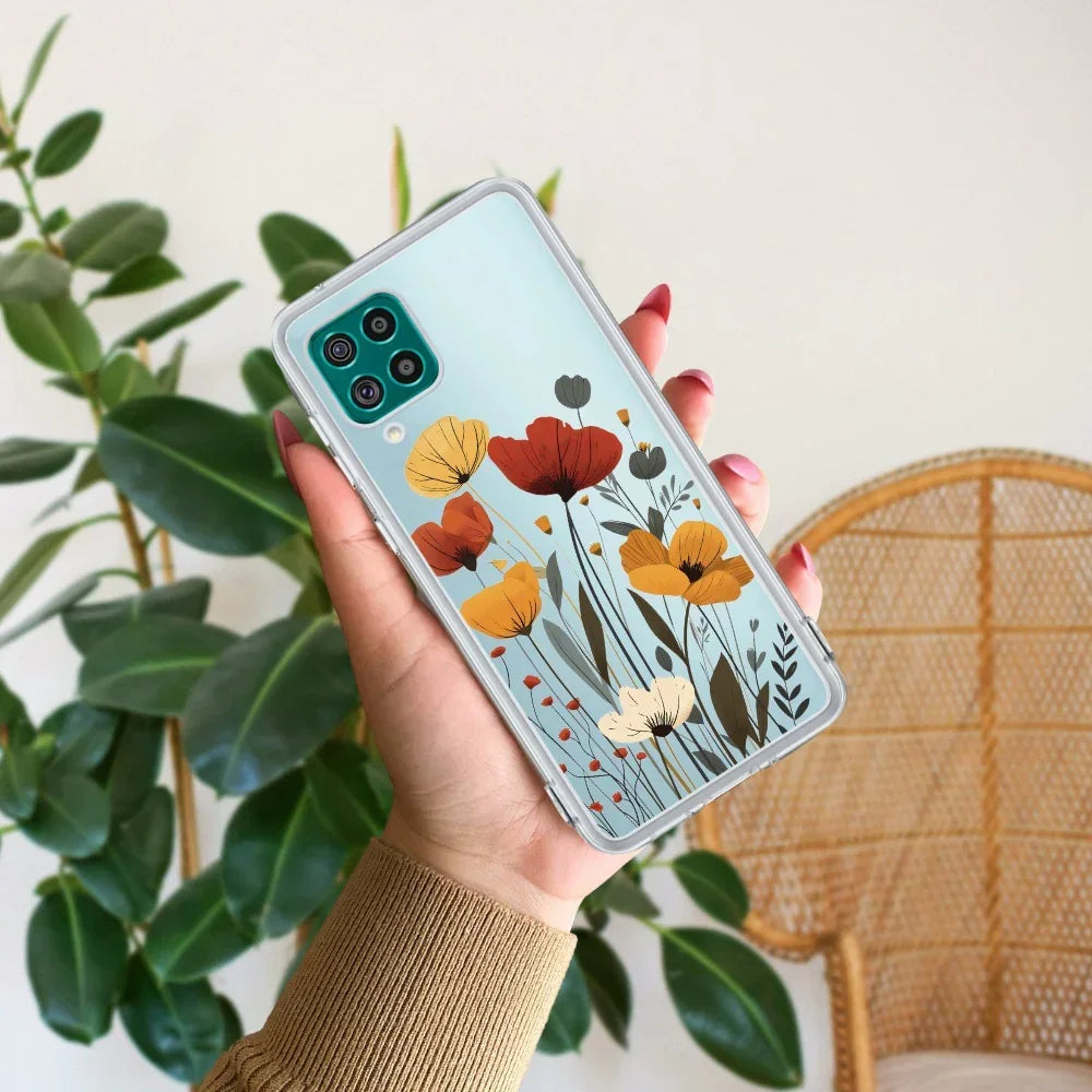 Vintage Wildflower Transparent Silicon Case For Samsung