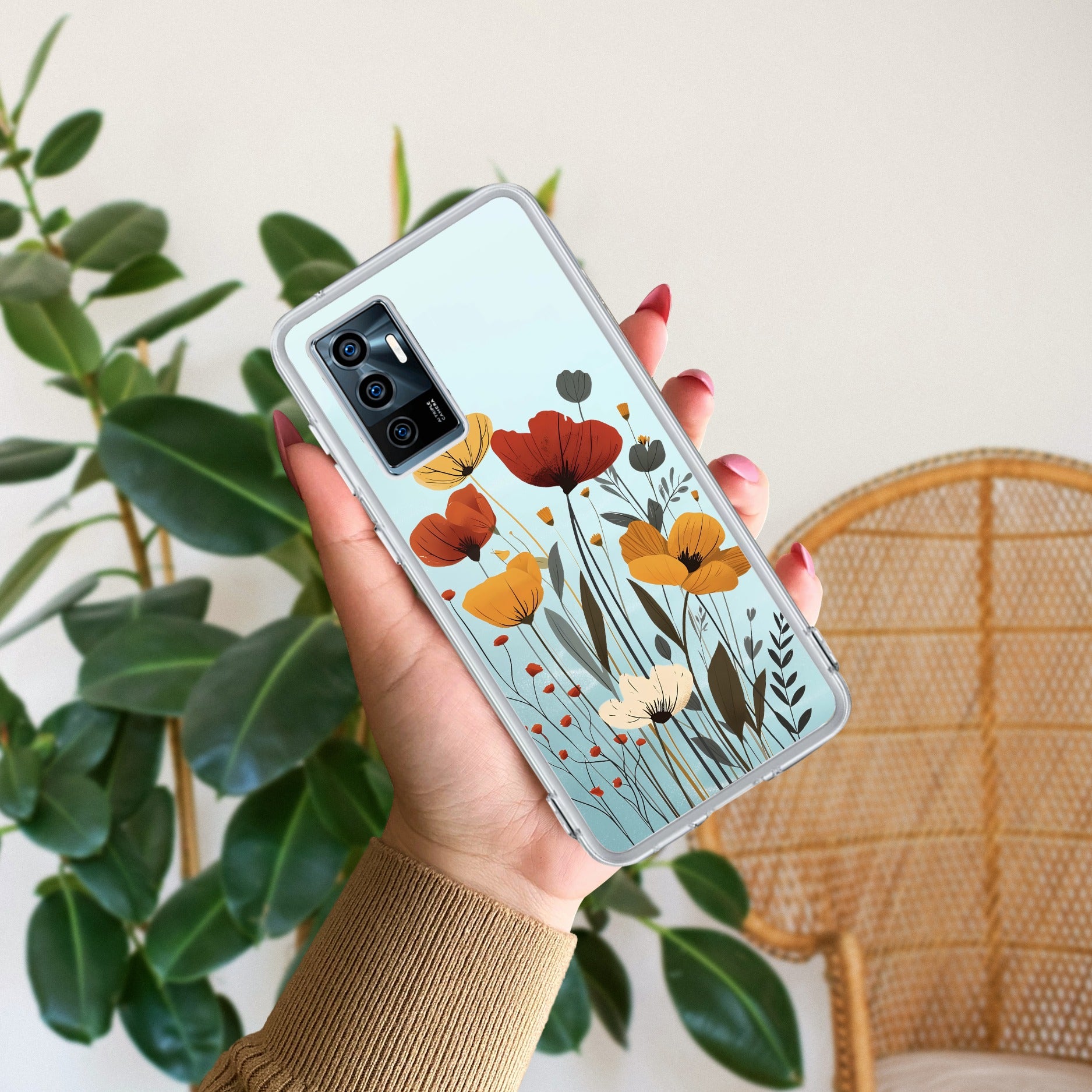 Vintage Wildflower Anti Yellow Case For Vivo Y75 4G