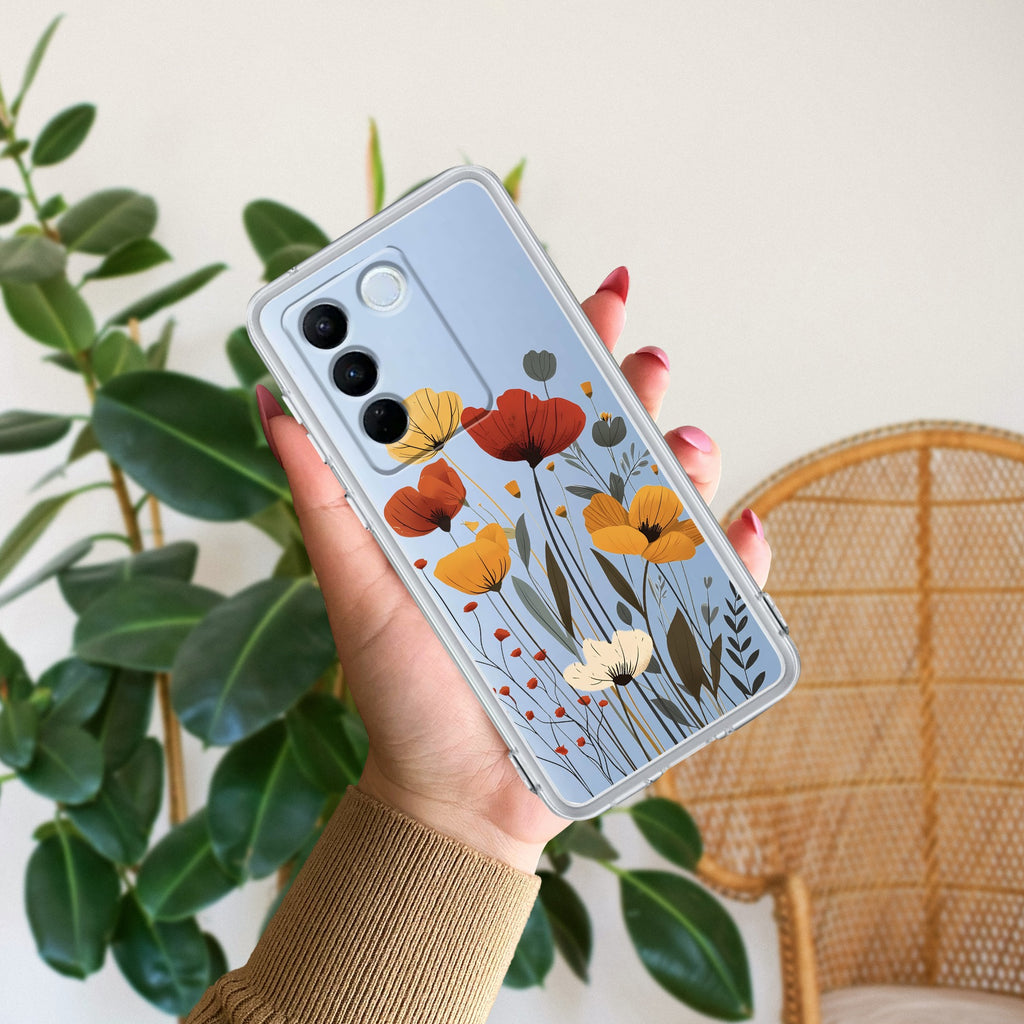 Vintage Wildflower Anti Yellow Case For Vivo V27 Pro 5G