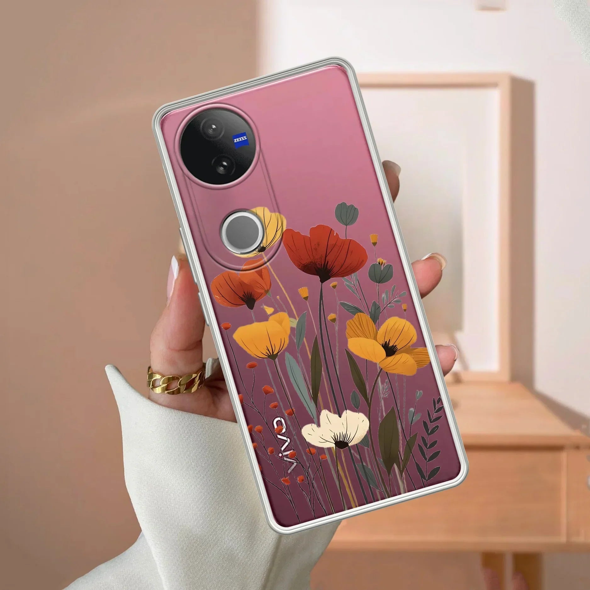 Vintage Wildflower Transparent Silicon Case For Vivo Y300 5G