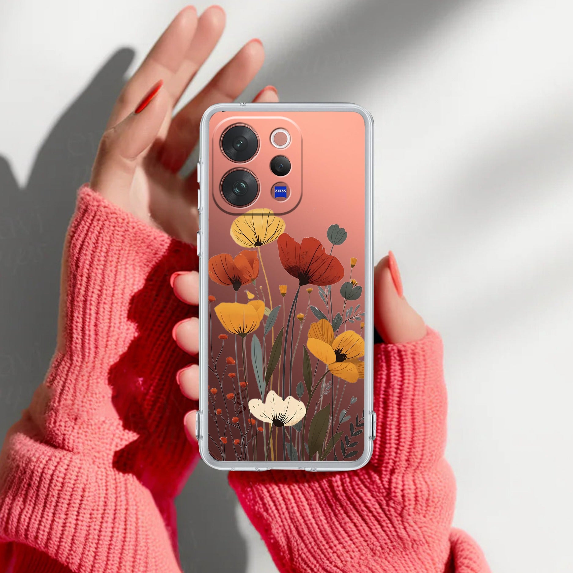 Vintage Wildflower Anti Yellow Case For Vivo V70 5G