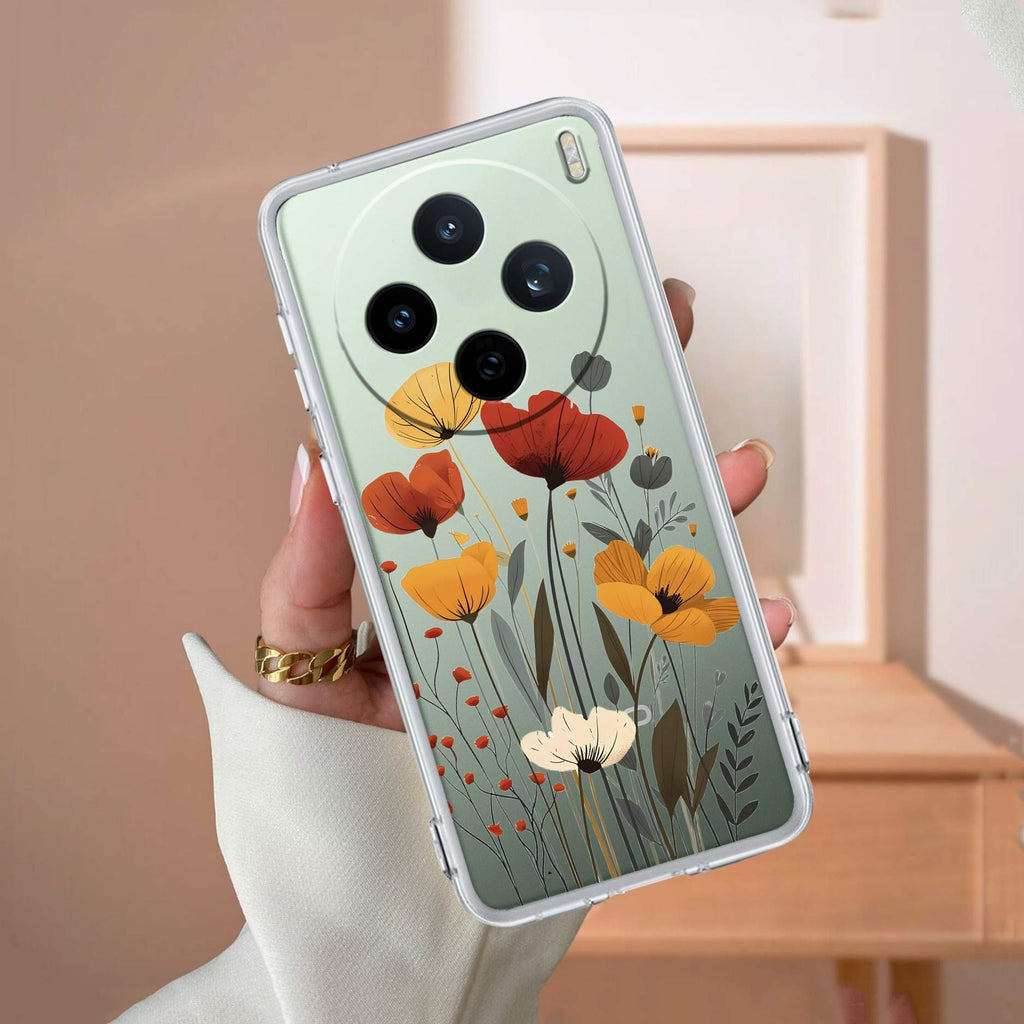Vintage Wildflower Anti Yellow Case For Vivo X200T 5G