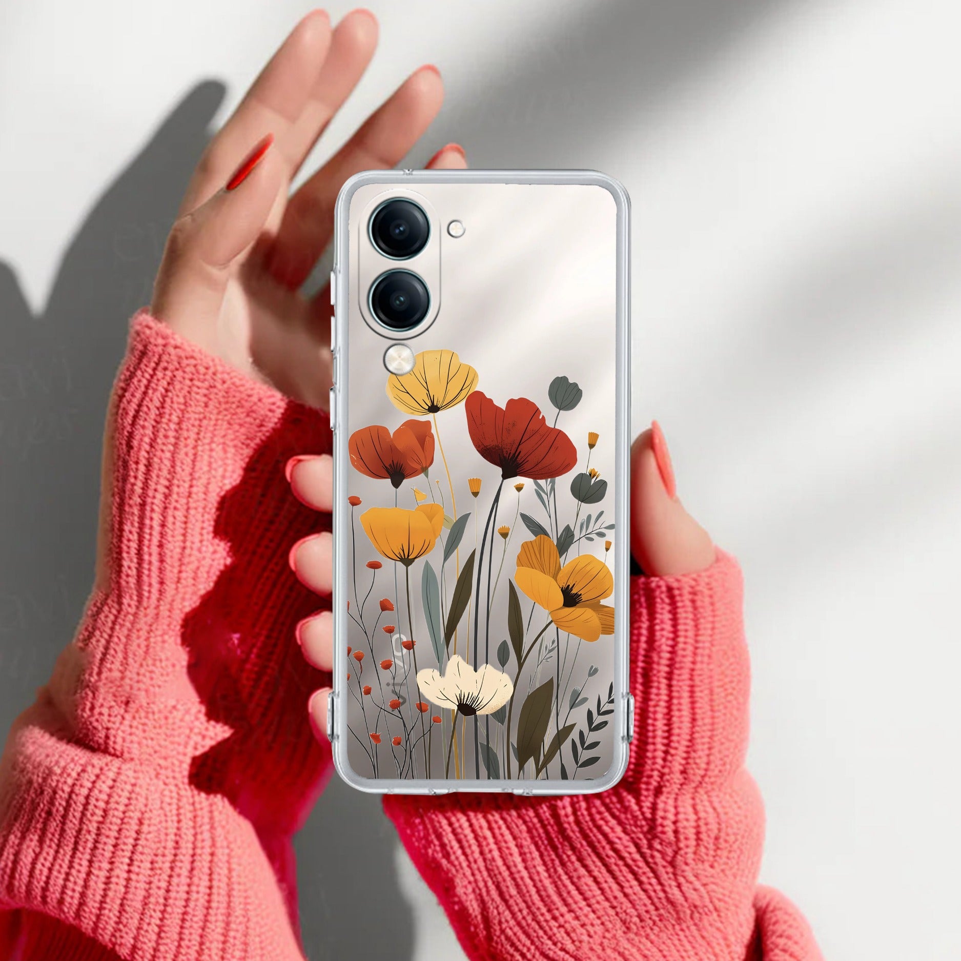 Vintage Wildflower Transparent Silicon Case For Vivo T4 Lite 5G
