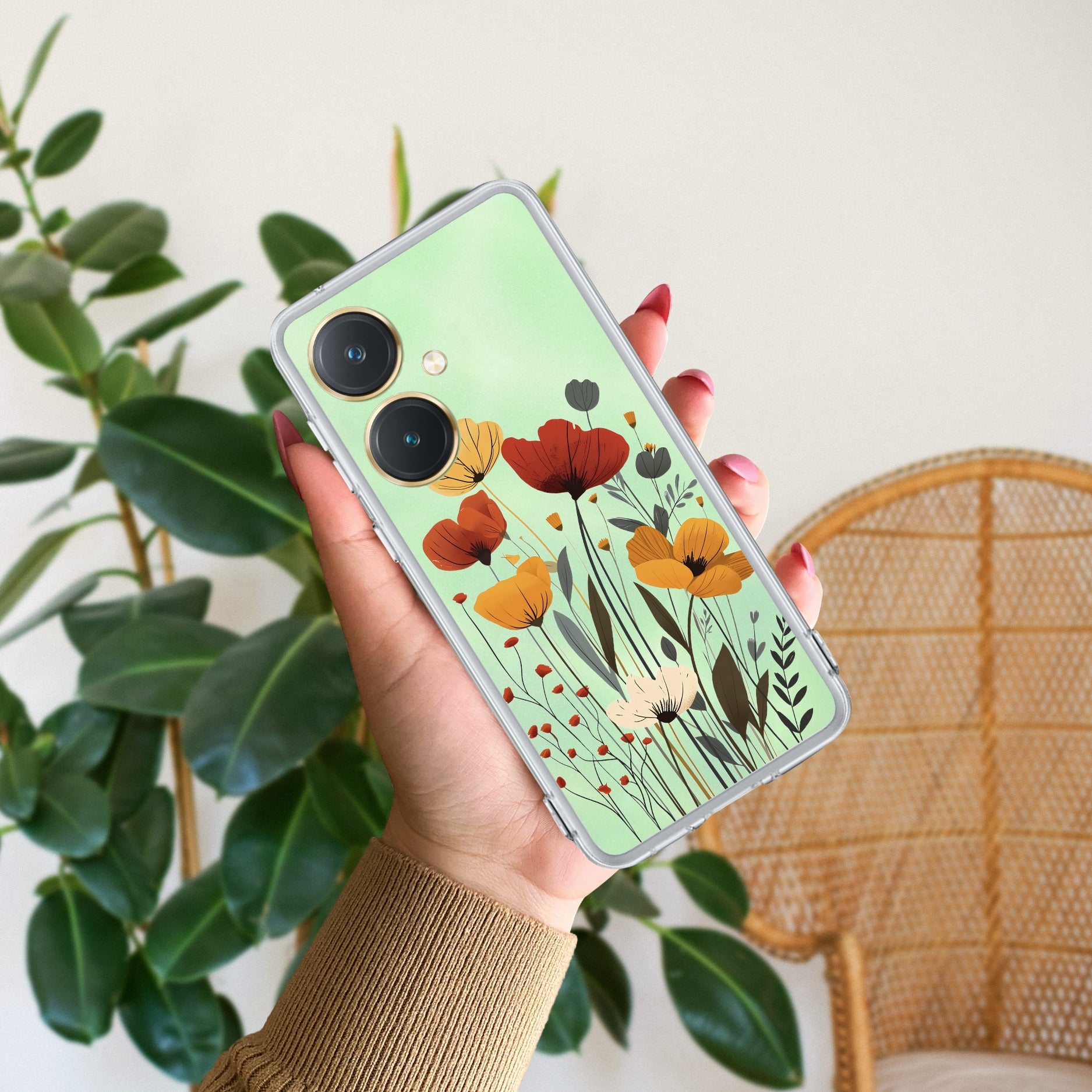 Vintage Wildflower Anti Yellow Case For Vivo Y27 4G