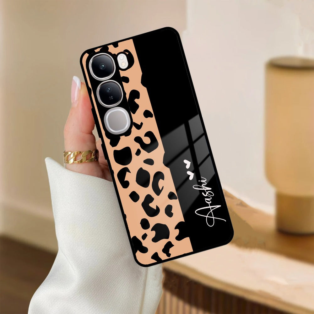 Leopard Glossy Metal Case Cover For Vivo