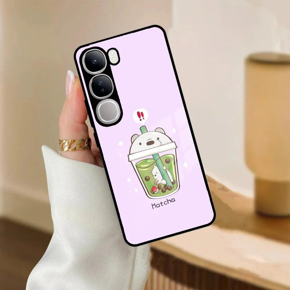 Cartoon Matcha Tea We Bare Bears Glossy Metal Case Cover For Vivo - ShopOnCliQ