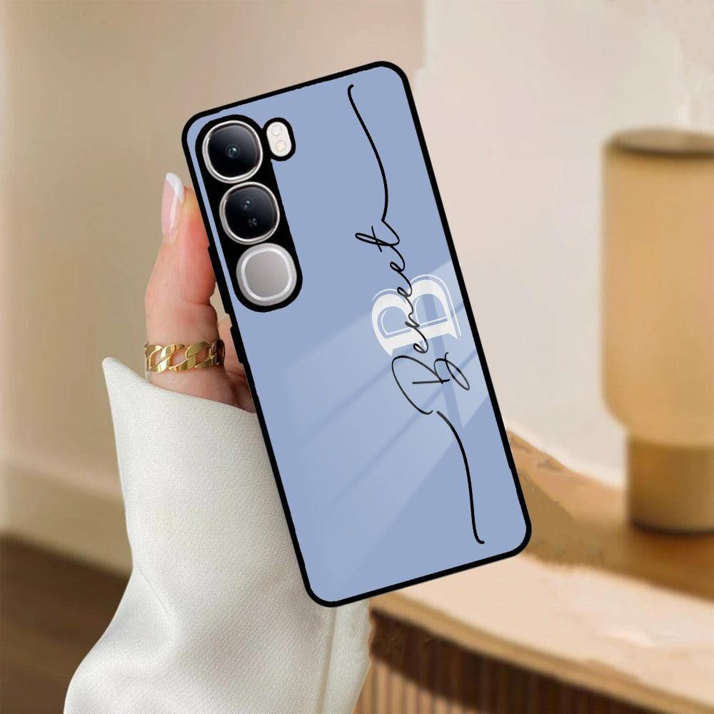 Personalized Initials Azure Glossy Metal Case Cover For Vivo - ShopOnCliQ