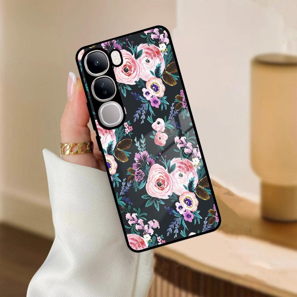 Cute Floral Glossy Metal Case Cover For Vivo - ShopOnCliQ