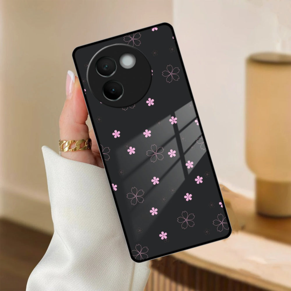 Floral Night Glass Case Cover For Vivo