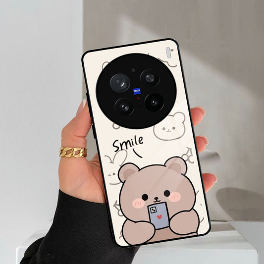 Cute Bear Glossy Metal Case Cover For Vivo