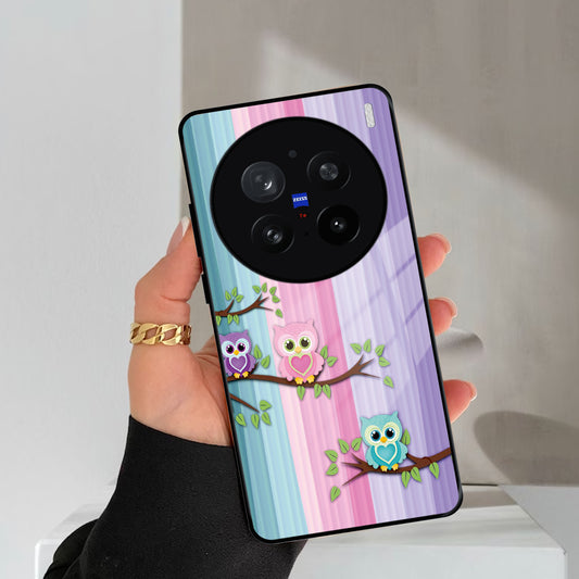 Owl Glossy Metal Case Cover For Vivo